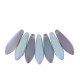 Czech Glass Daggers beads 5x16mm Crystal golden rainbow matted